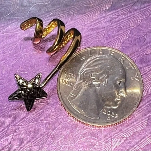 10K W/Y Gold Shooting Star Slide Pendant - Picture 5 of 16